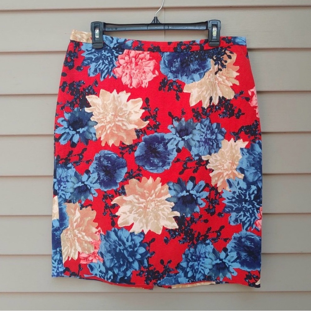 Talbots Floral Pencil Skirt Sz 12